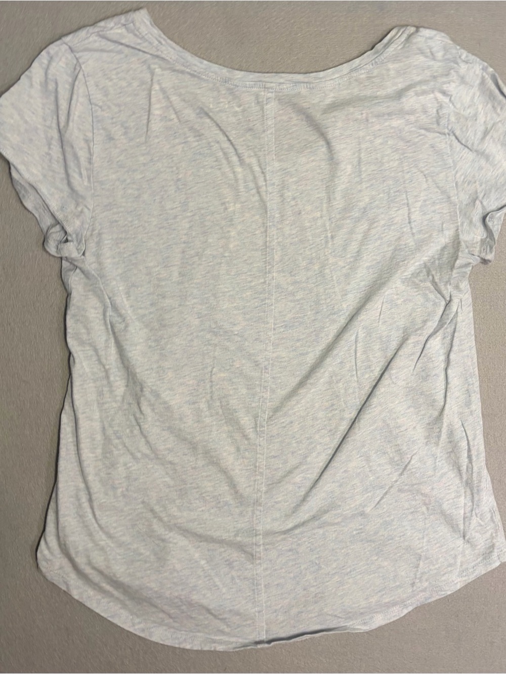 LOFT Women's Light Heather Gray Scoop Neck Short Sleeve Tee - Picture 3 of 3
